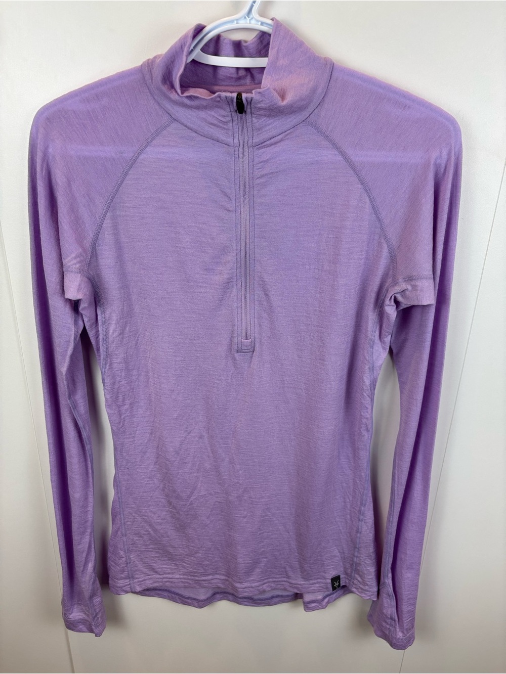 Ibex Woolies Pro-Tech Merino Blend 1/4 Zip Lavender Long Sleeve Top Women's M